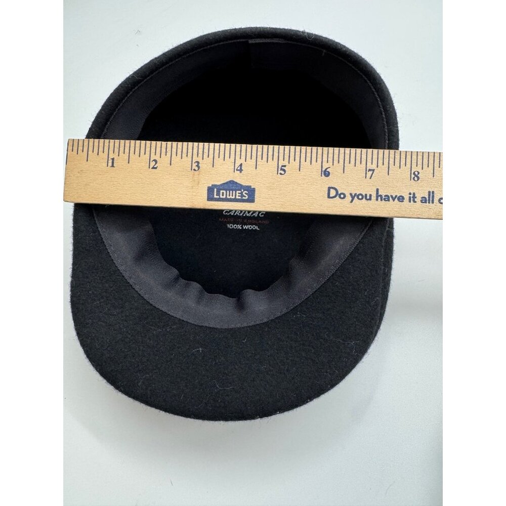 Kangol Carimac 100% Wool Black Flat Cap Made In England Size L - Picture 7 of 9